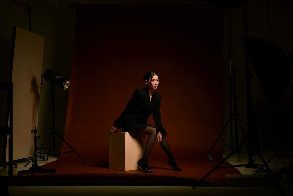 Editorial fashion frame in the studio